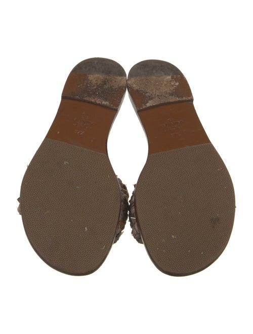 Valentino Rockstud Accents Raffia Slides