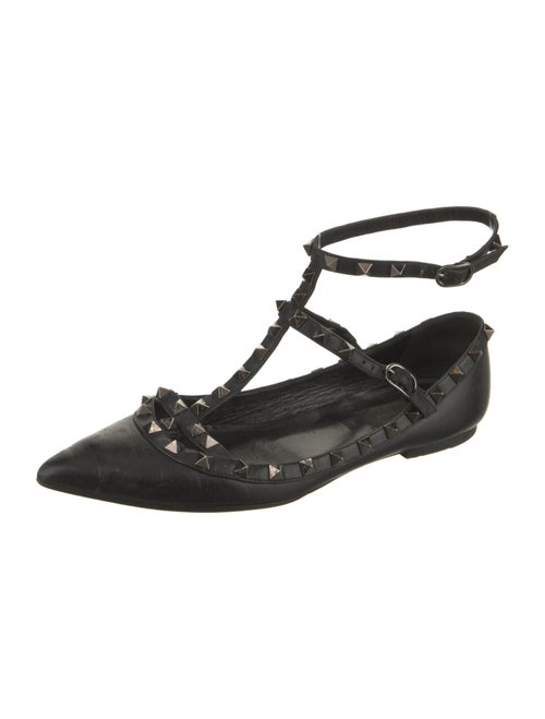 Valentino Rockstud Accents Leather Ballet Flats