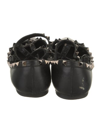 Valentino Rockstud Accents Leather Ballet Flats