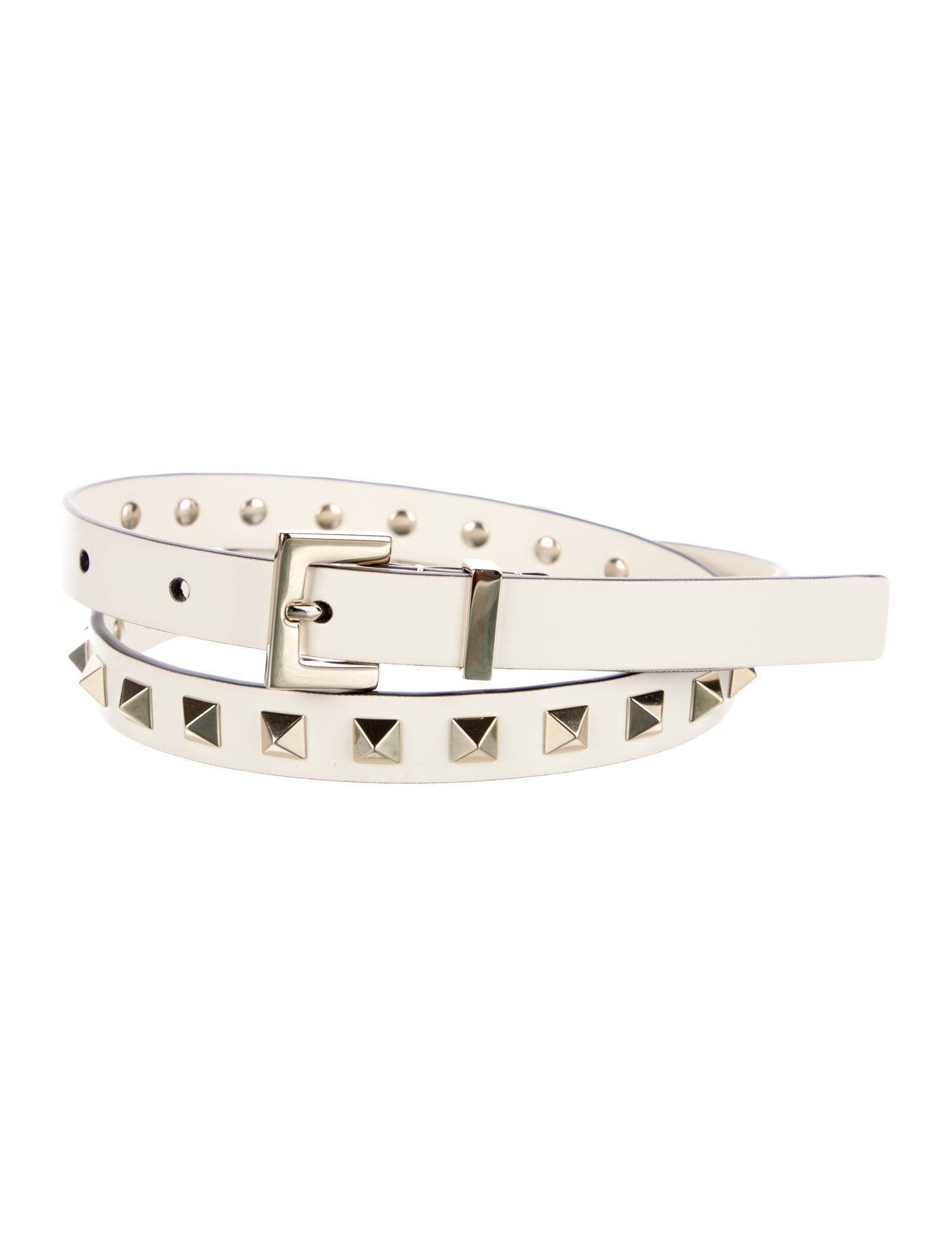 Valentino Rockstud Accents Skinny Belt w/ Tags