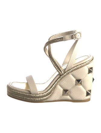 Valentino Rockstud Accents Leather Slingback Pumps