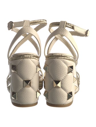 Valentino Rockstud Accents Leather Slingback Pumps