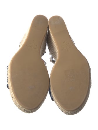 Valentino Rockstud Accents Denim Espadrilles