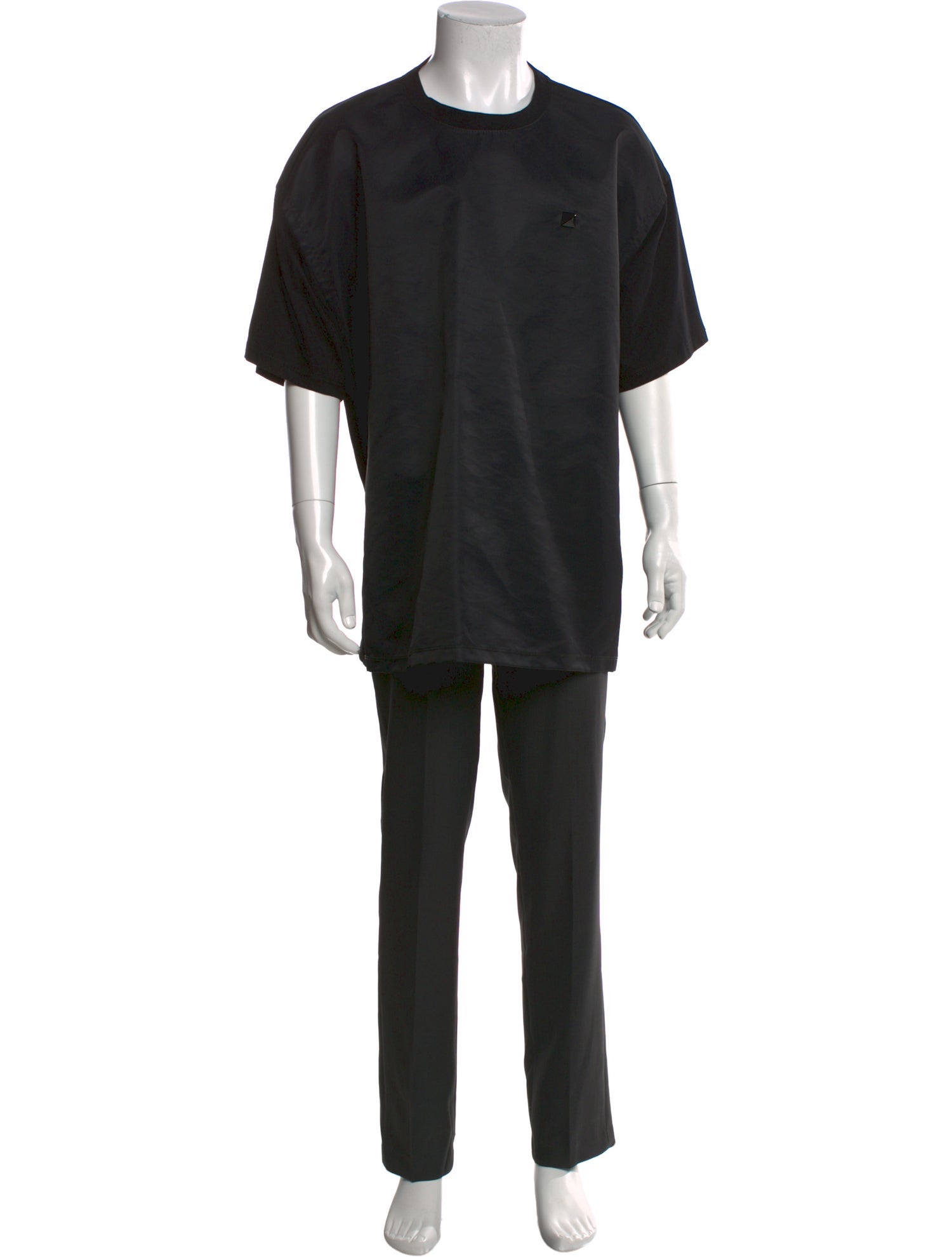 Valentino Rockstud Accents Scoop Neck T-Shirt