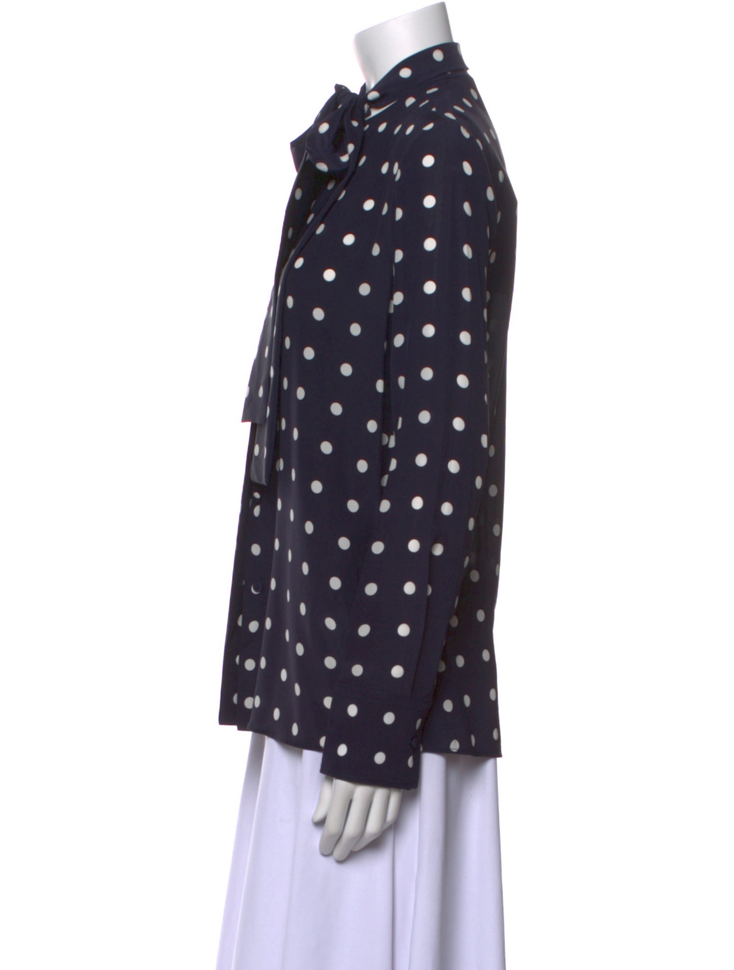 Valentino Silk Polka Dot Print Button-Up Top w/ Tags