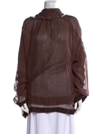 Valentino Virgin Wool Mock Neck Blouse