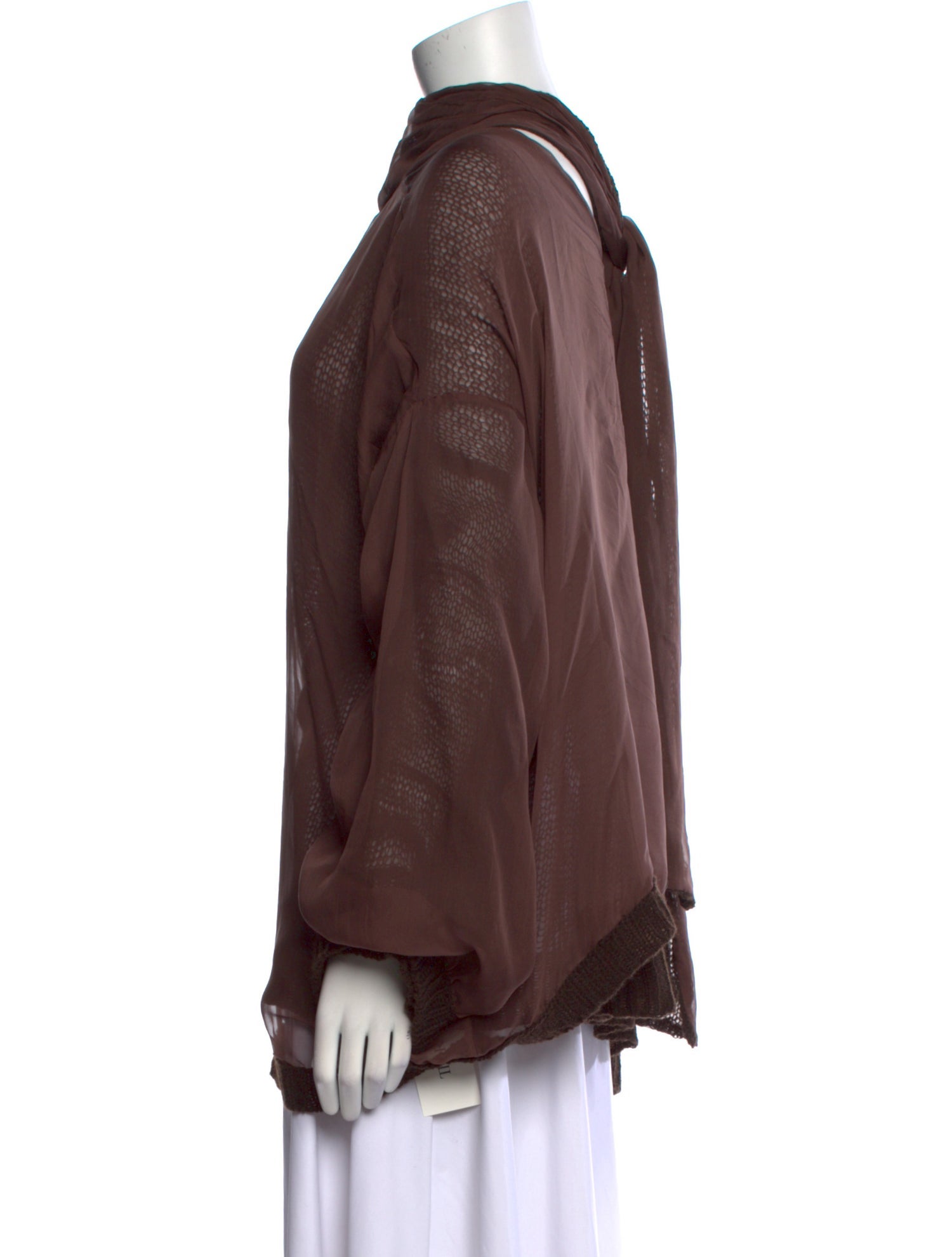 Valentino Virgin Wool Mock Neck Blouse