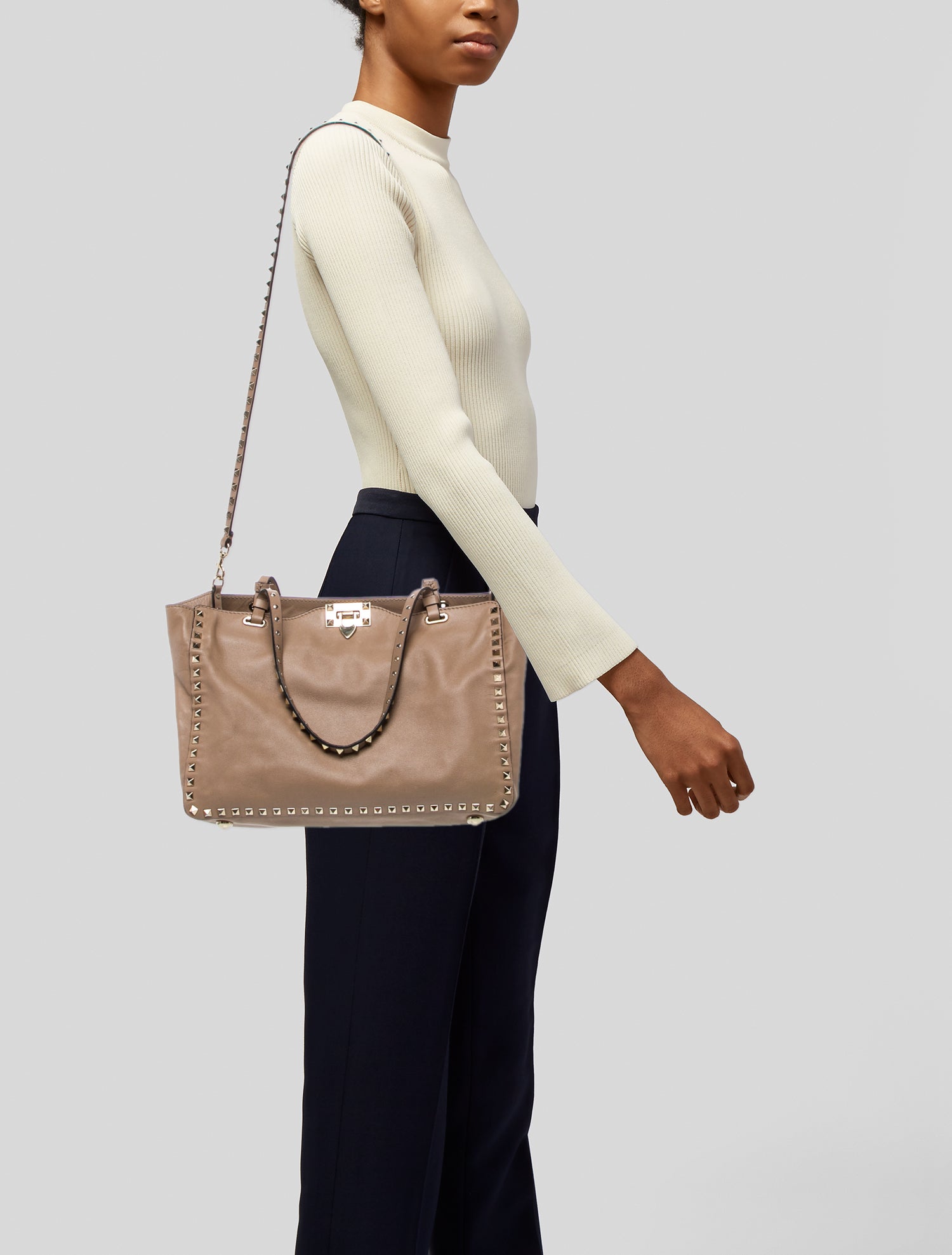 Valentino Rockstud Top Handle Bag