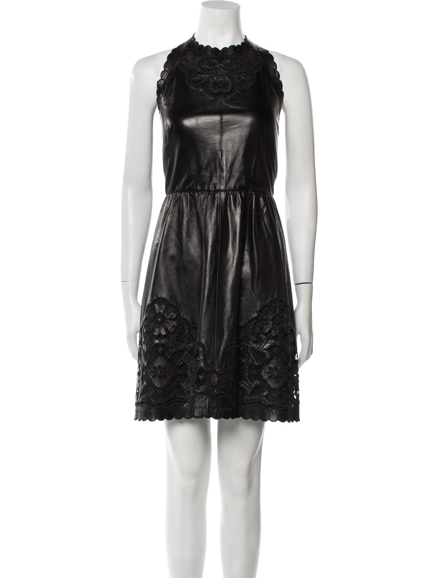 Valentino Lamb Leather Knee-Length Dress