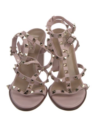 Valentino Rockstud Accents Leather Gladiator Sandals