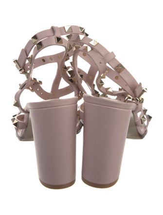Valentino Rockstud Accents Leather Gladiator Sandals