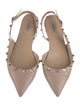 Valentino Leather Studded Accents Slingback Flats