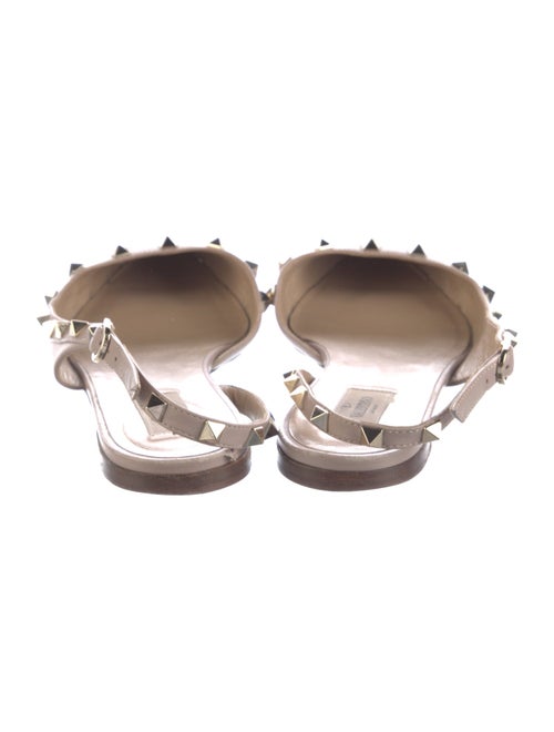 Valentino Leather Studded Accents Slingback Flats