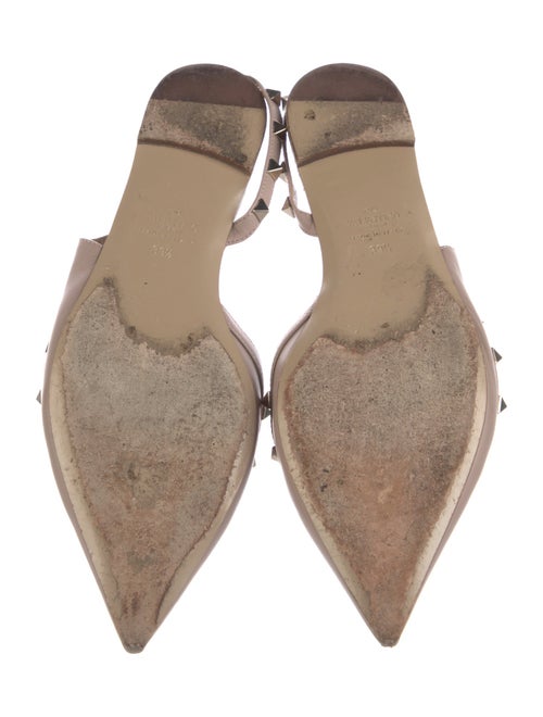 Valentino Leather Studded Accents Slingback Flats