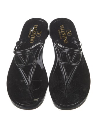 Valentino Rubber Cutout Accent Slides