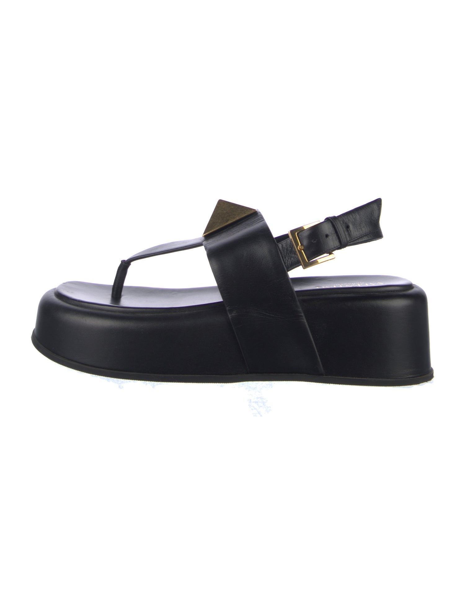 Valentino Rockstud Accents Leather Slingback Sandals