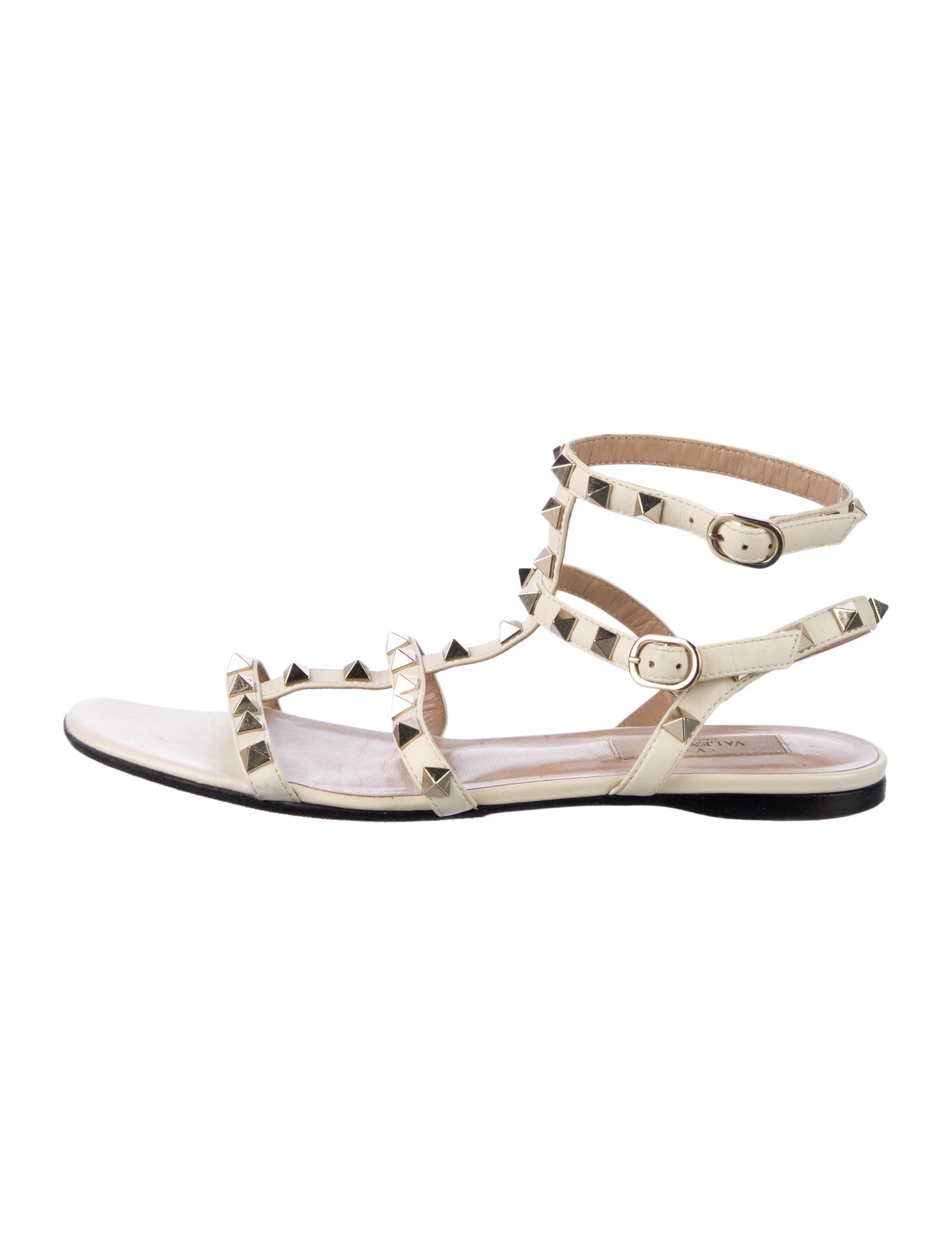 Valentino Rockstud Accents Leather Gladiator Sandals