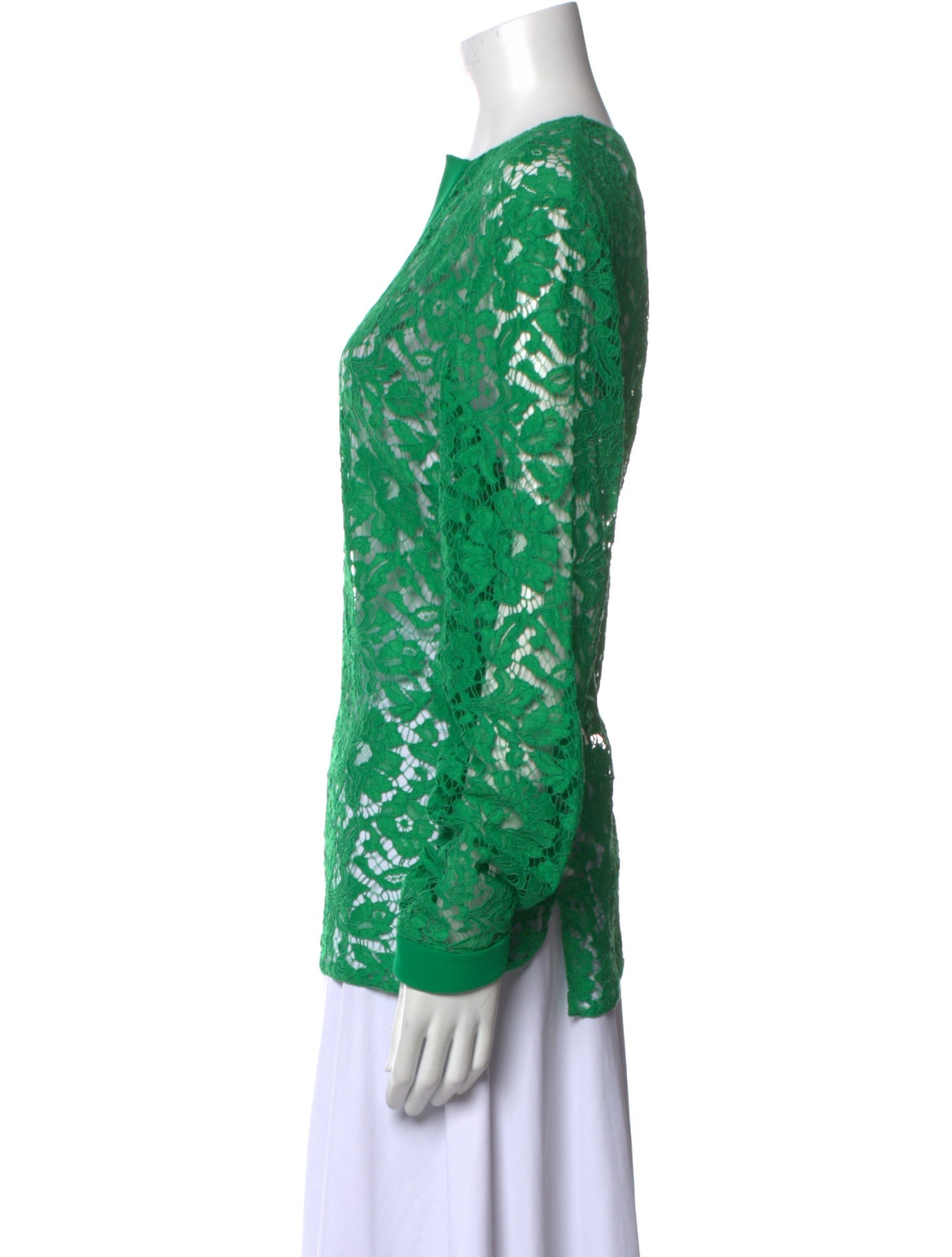 Valentino Lace Pattern V-Neck Blouse