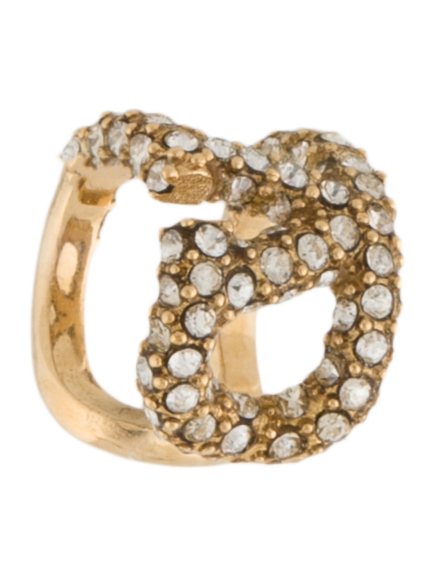 Valentino Crystal VLogo Ear Cuff