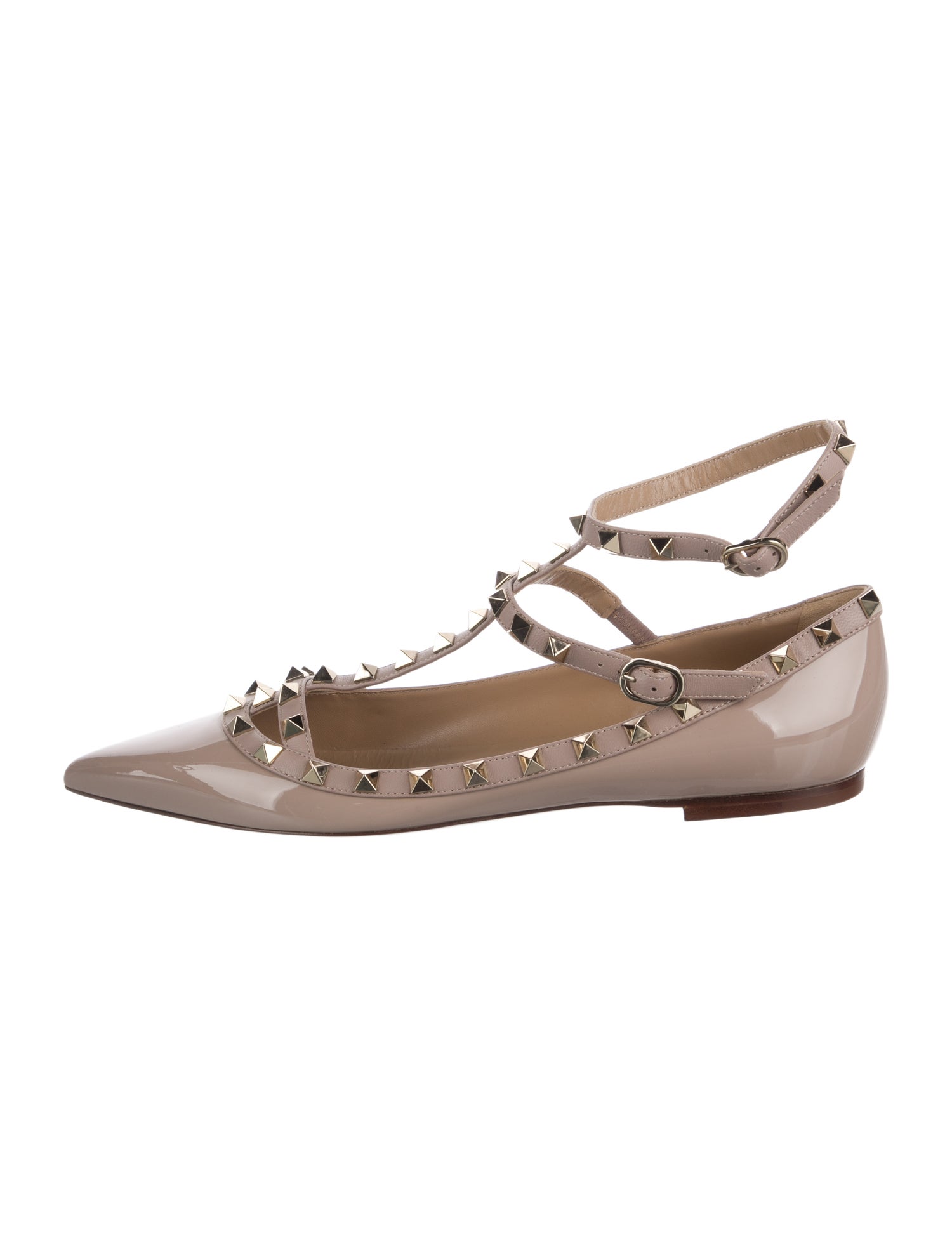 Valentino Rockstud Accents Patent Leather Ballet Flats