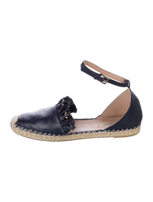 Valentino Rockstud Accents Leather Espadrilles