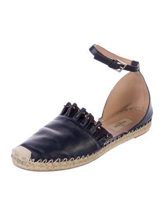 Valentino Rockstud Accents Leather Espadrilles