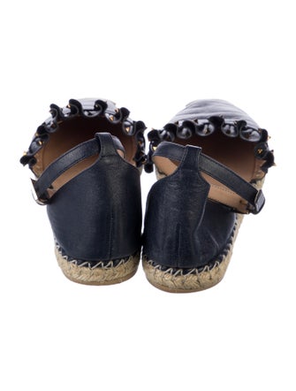 Valentino Rockstud Accents Leather Espadrilles