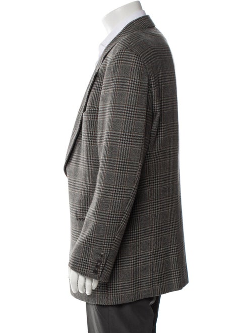 Valentino Virgin Wool Plaid Print Blazer