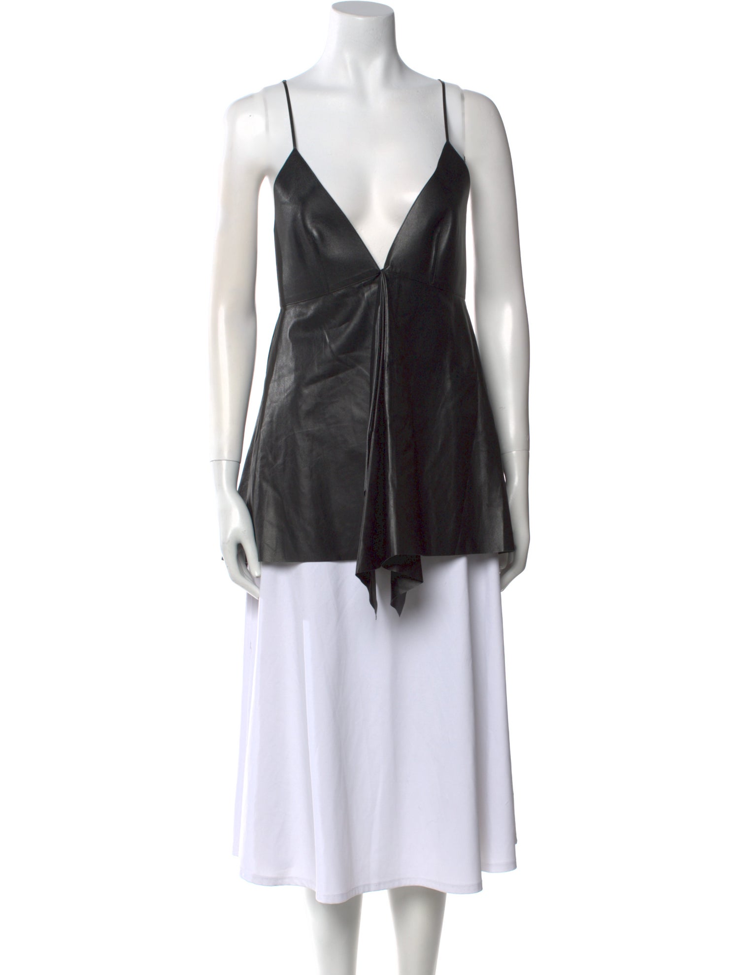 Valentino Leather Square Neckline Top w/ Tags