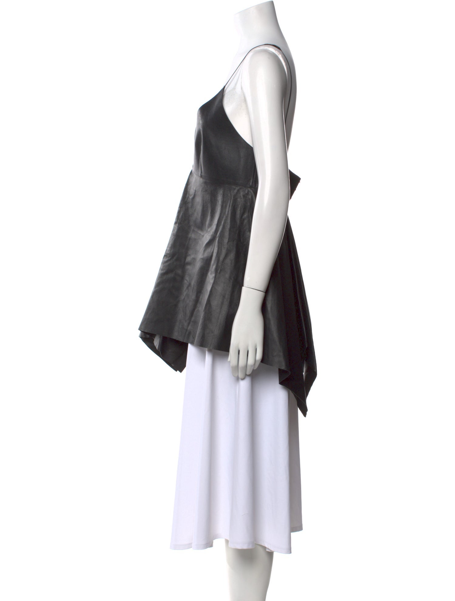 Valentino Leather Square Neckline Top w/ Tags