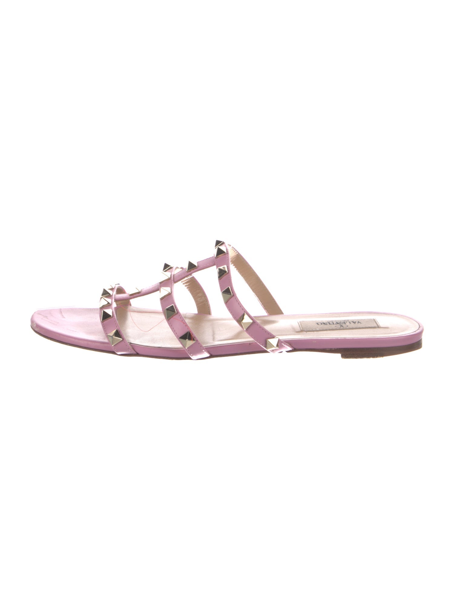 Valentino Rockstud Accents Leather Slides