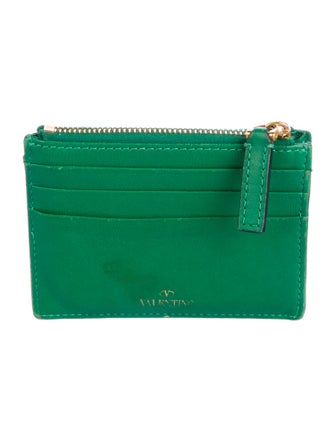 Valentino Quilted Pattern Leather Wallet