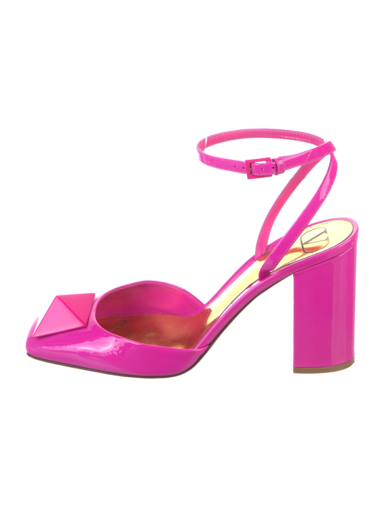 Valentino Rockstud Accents Patent Leather Slingback Pumps