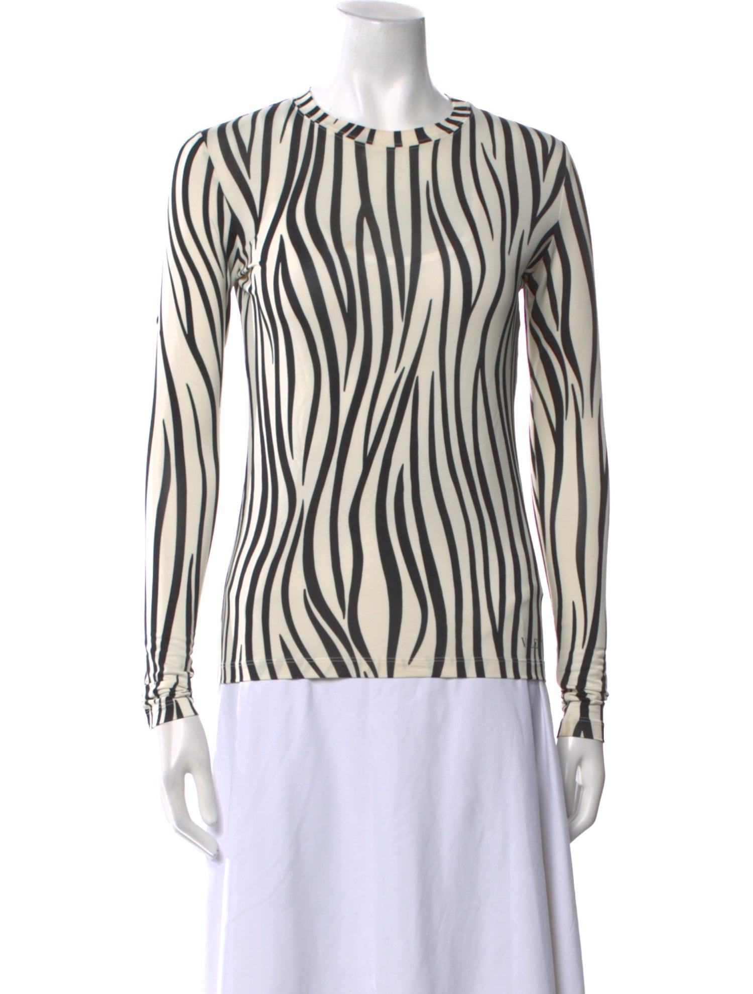 Valentino Striped Crew Neck Top