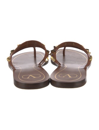 Valentino Rockstud Accents Leather Slides