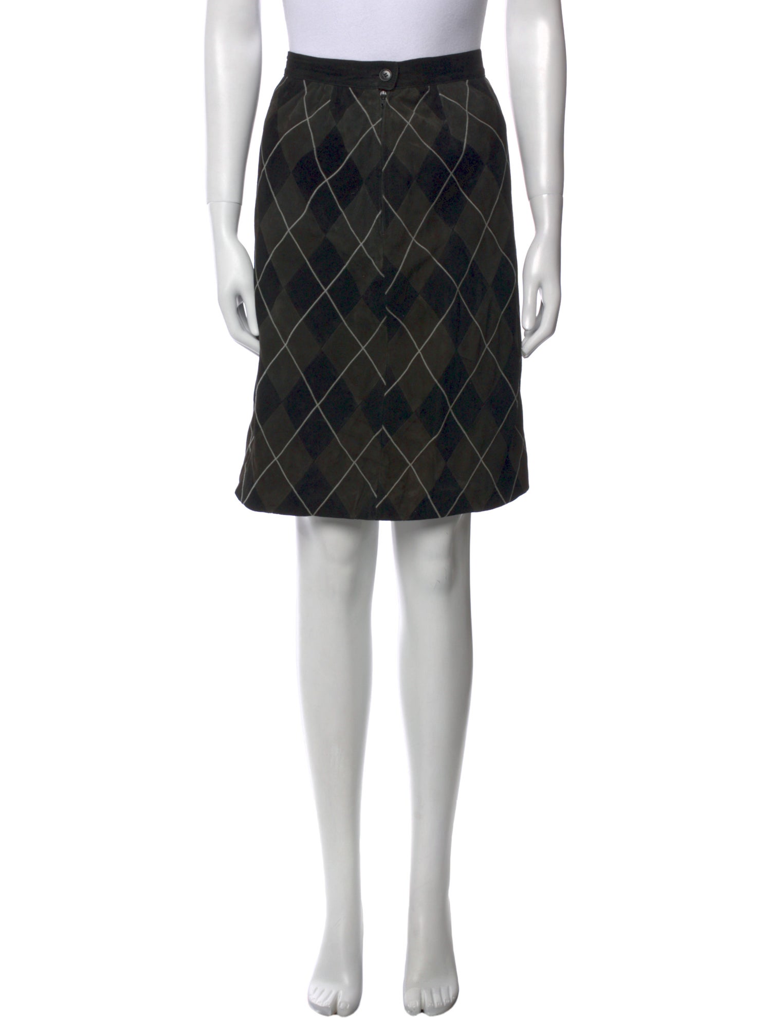 Valentino Plaid Print Knee-Length Skirt