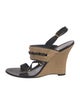 Valentino Leather Colorblock Pattern Slingback Sandals