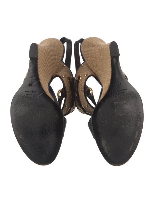 Valentino Leather Colorblock Pattern Slingback Sandals