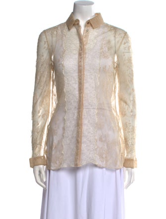 Valentino Lace Lace Pattern Button-Up Top