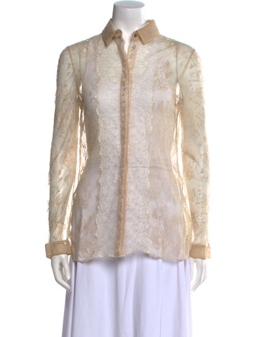 Valentino Lace Lace Pattern Button-Up Top