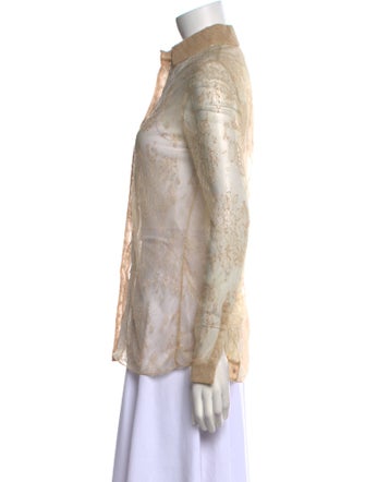 Valentino Lace Lace Pattern Button-Up Top