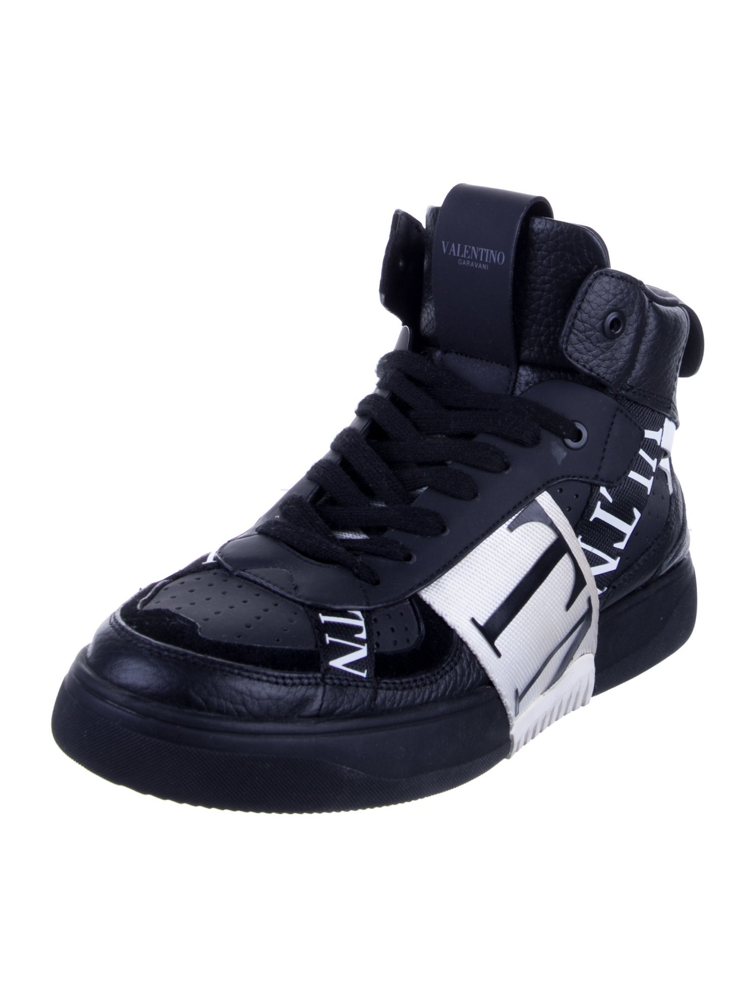 Valentino Leather Printed Sneakers