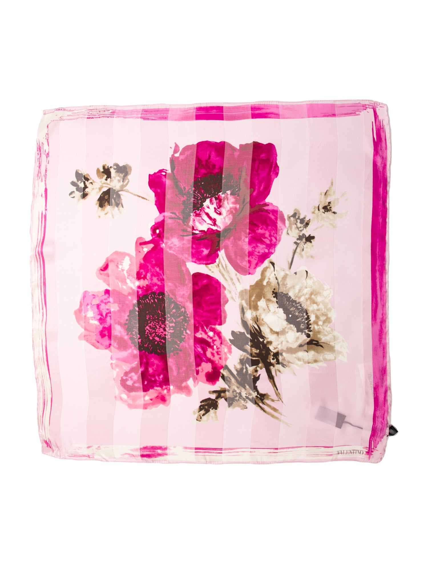 Valentino Silk Floral Print Scarf w/ Tags