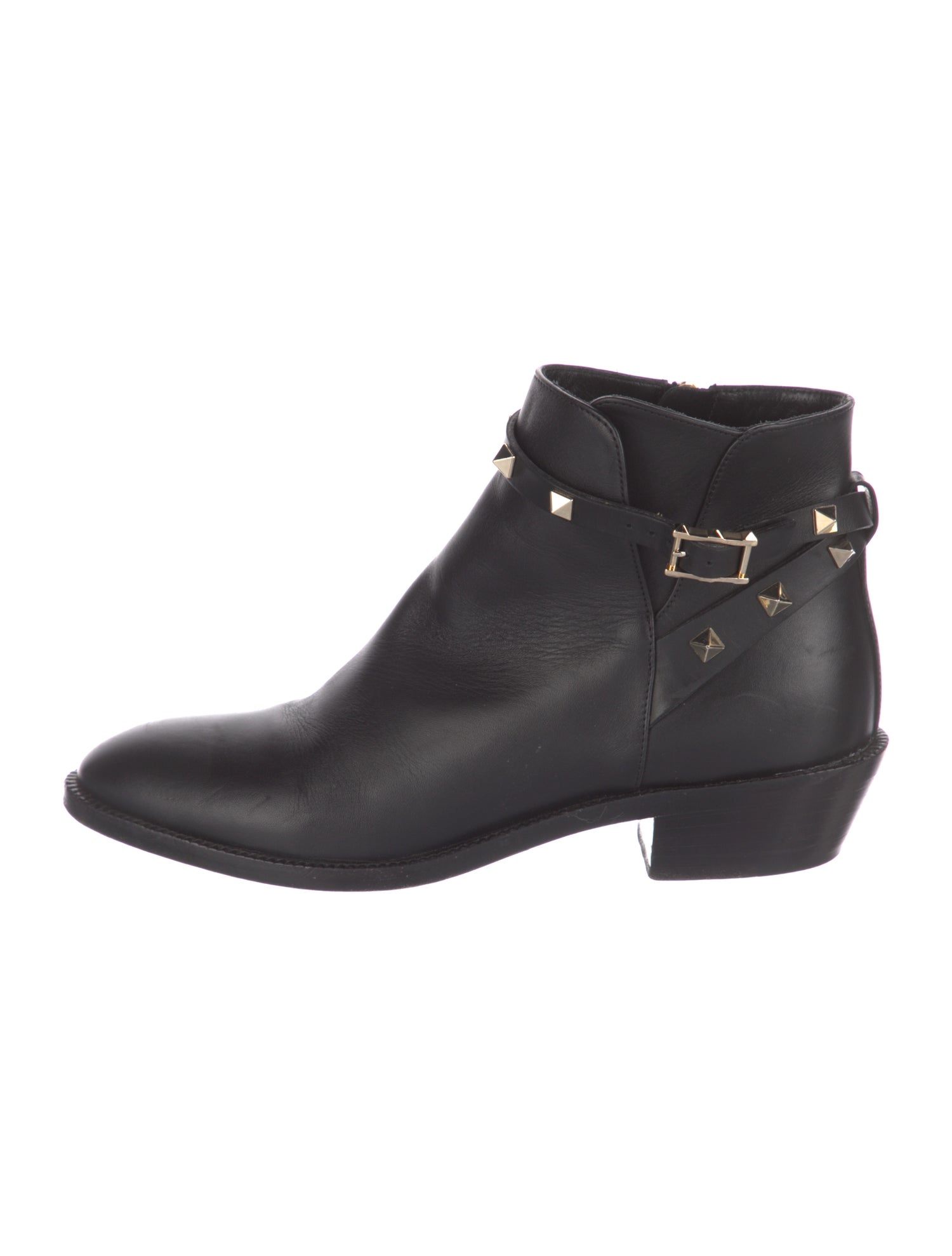 Valentino Rockstud Accents Leather Boots