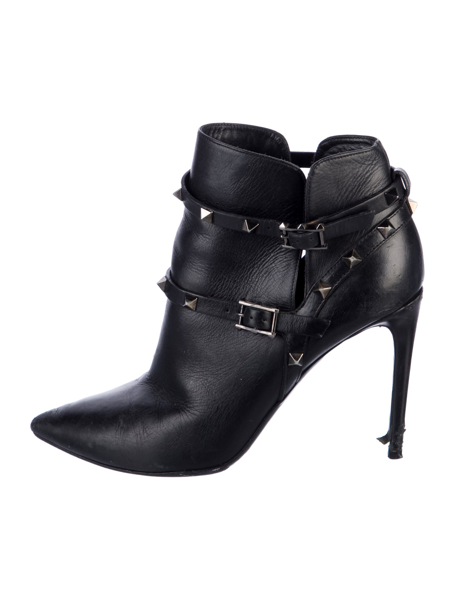 Valentino Rockstud Accents Leather Boots