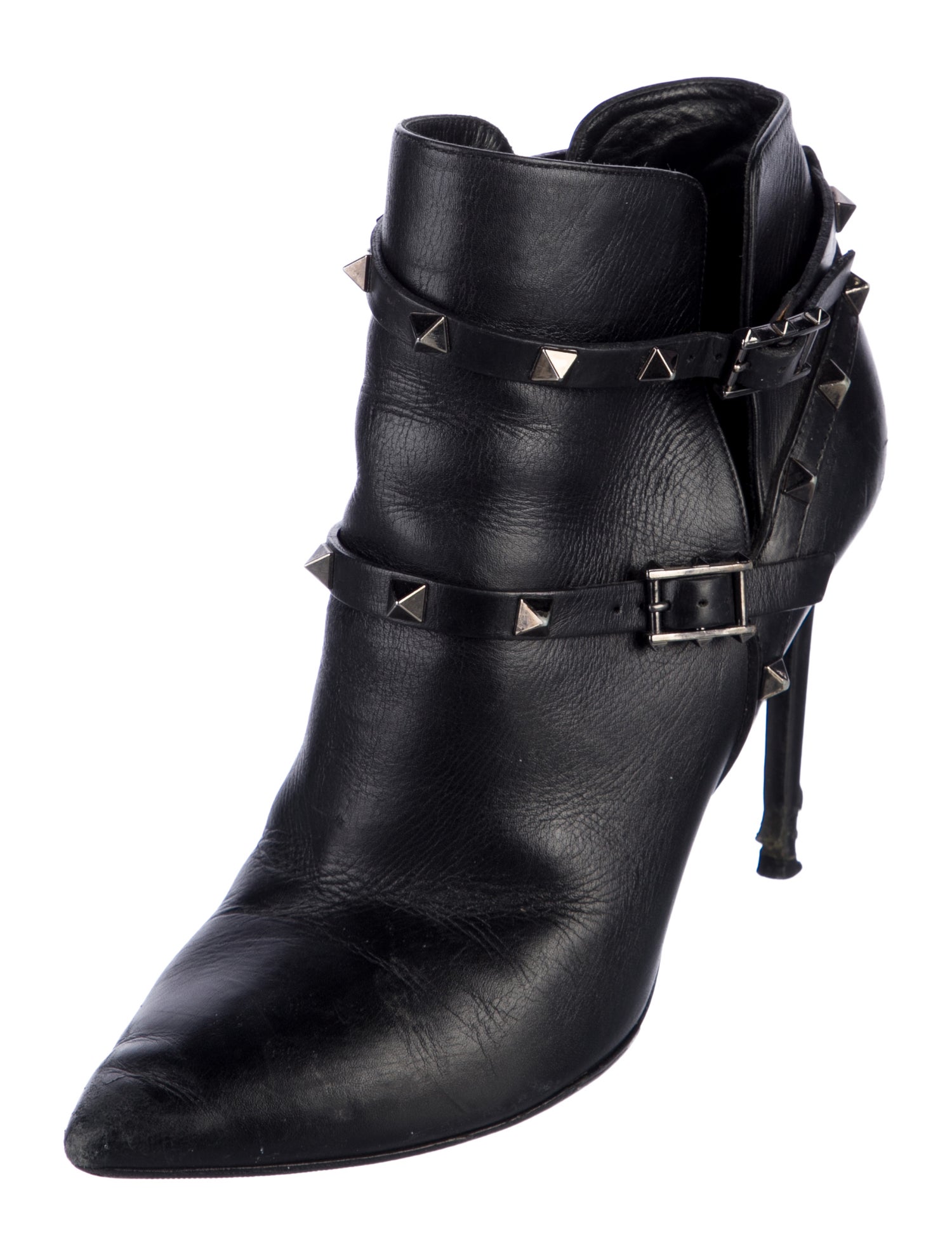 Valentino Rockstud Accents Leather Boots