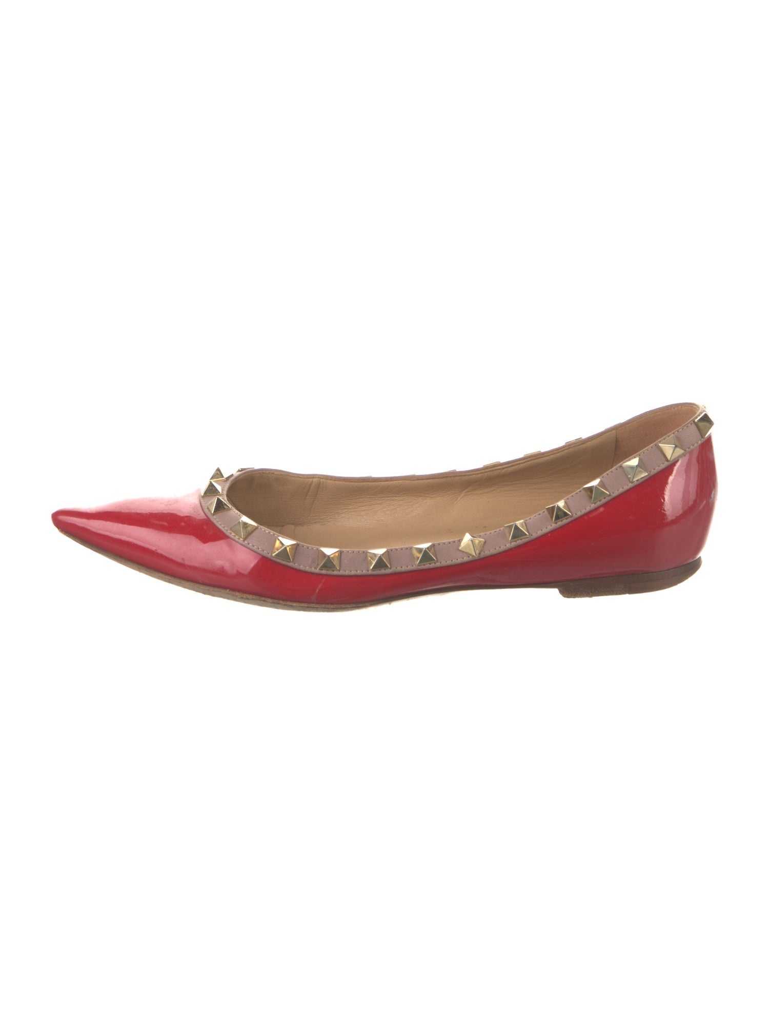 Valentino Rockstud Accents Patent Leather Flats