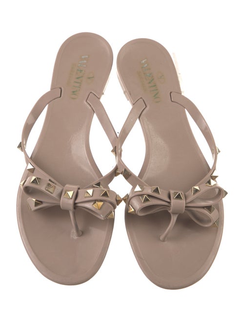 Valentino Rockstud Accents Rubber Slides
