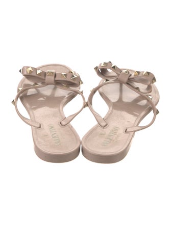 Valentino Rockstud Accents Rubber Slides
