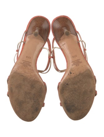 Valentino Leather Crystal Embellishments Slides